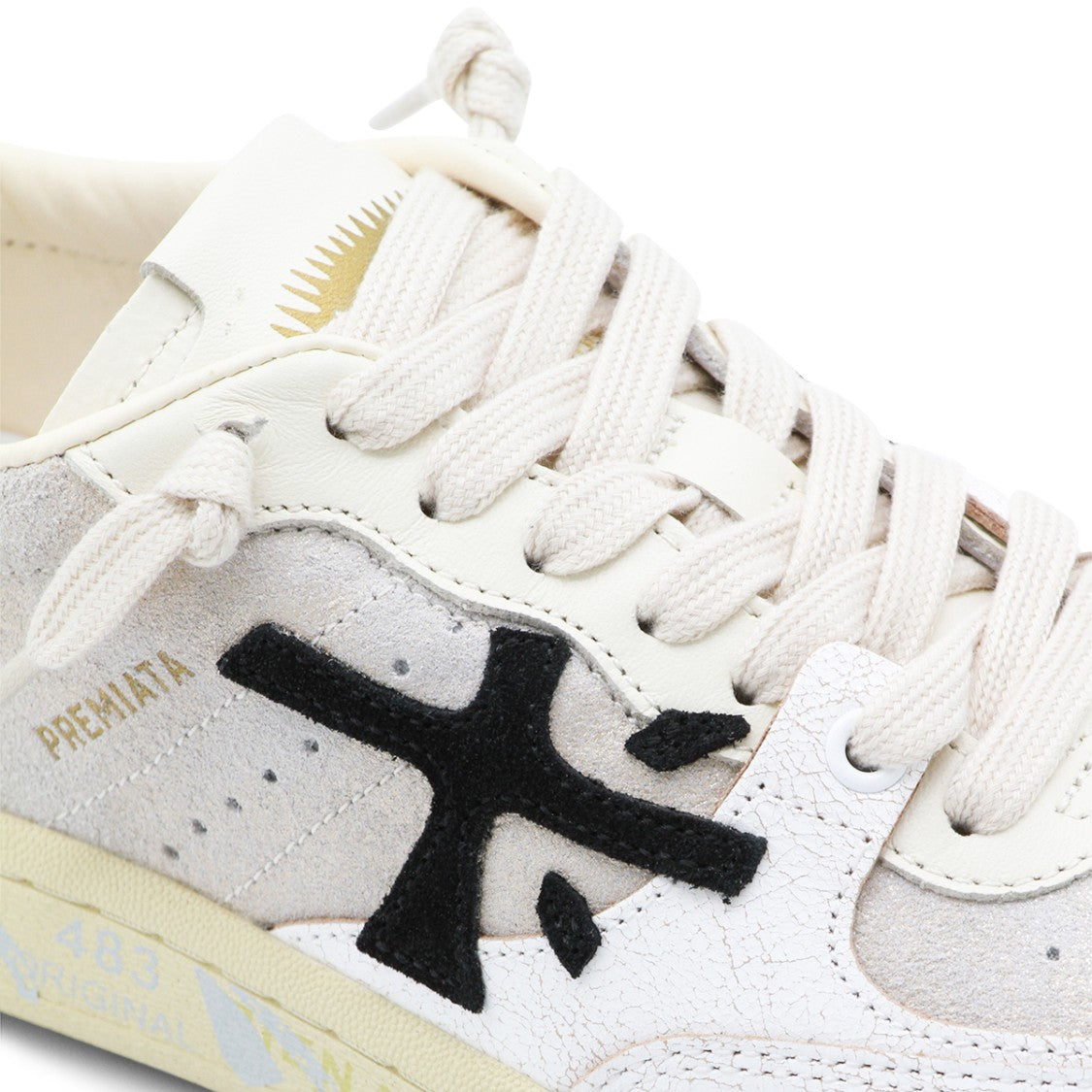 Premiata Textured Suede And Leather Sneakers