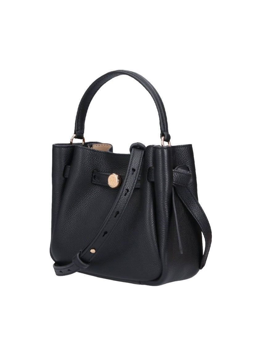 Tory Burch Black Romy Mini Calf Leather Bucket Bag