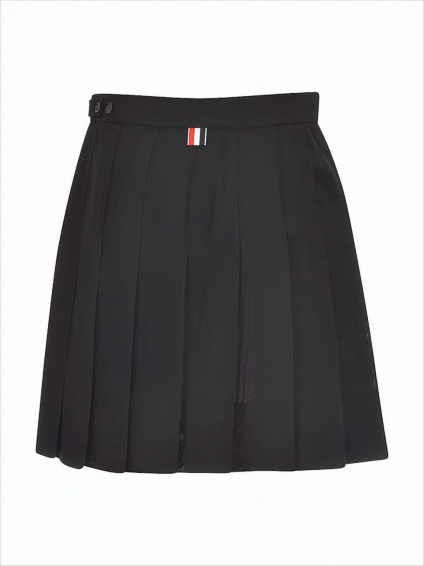 Thom Browne Pleated Mini Skirt With Structured Silhouette And Subtle Logo