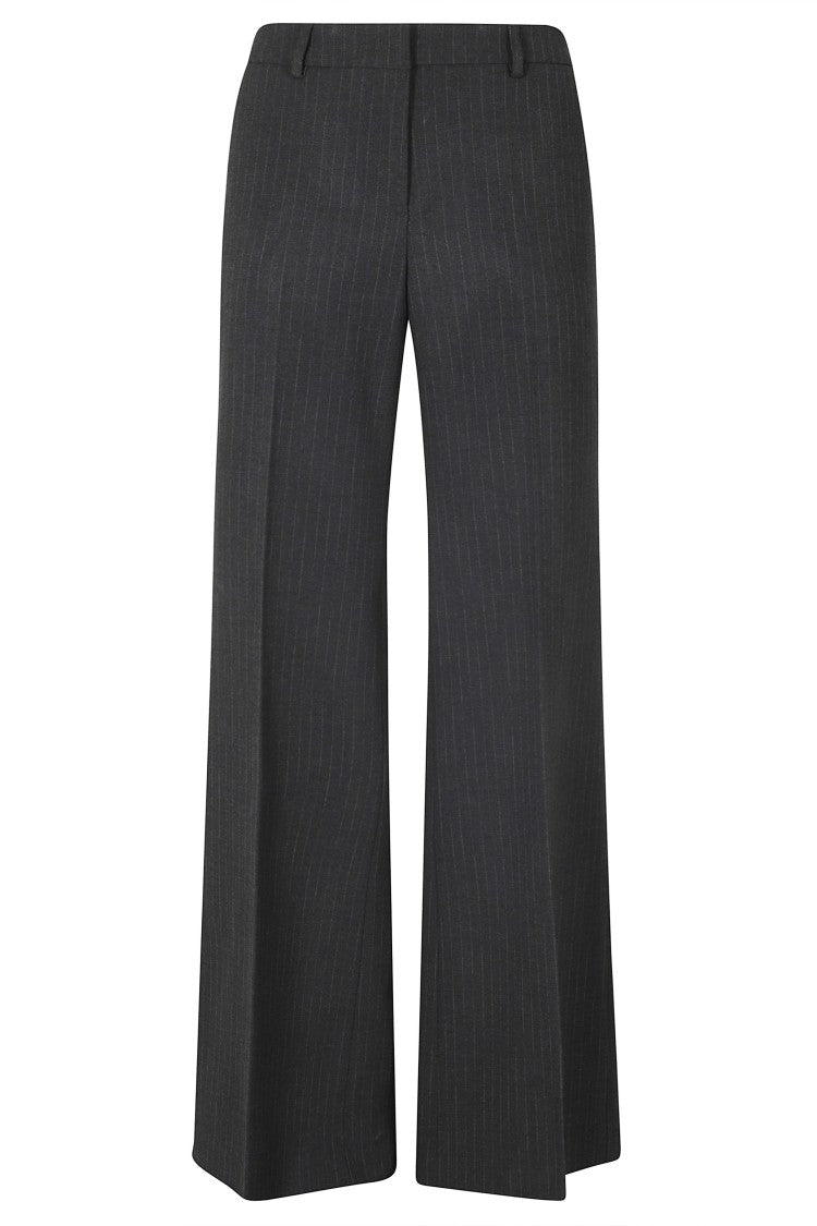 Seventy Dark Grey Wide-Leg Wool-Blend Flared Pants