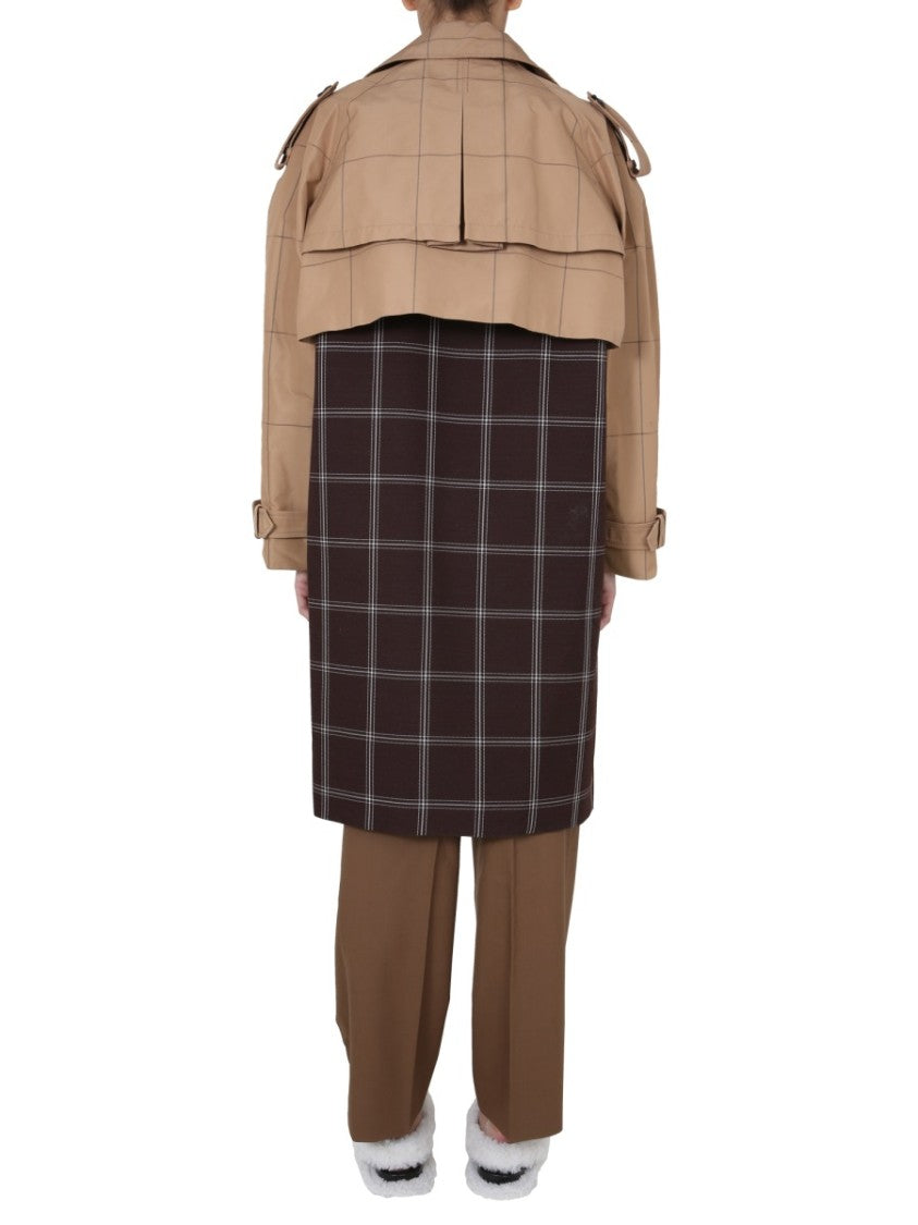 Marni Double-Breasted Trench Coat With Two-Tone Design