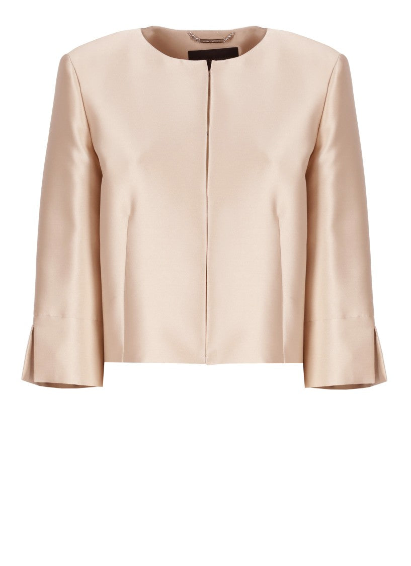 Alberta Ferretti Ivory Silk Blend Blazer