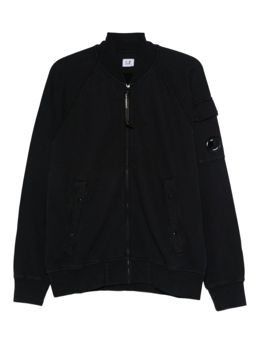 C.P. Company Brushed Navy Fleece Zip-Up Sweatshirt