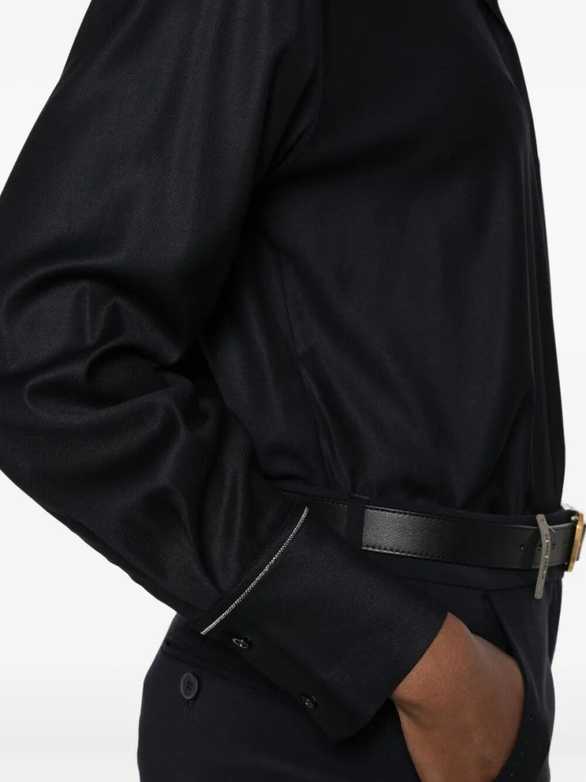 Peserico Black Oversize Shirt With Classic Collar