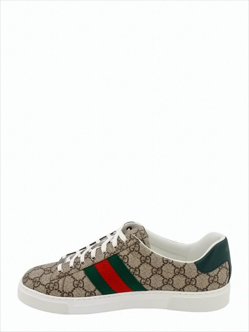 Gucci Monogram Canvas Low-Top Sneakers With Signature Stripes