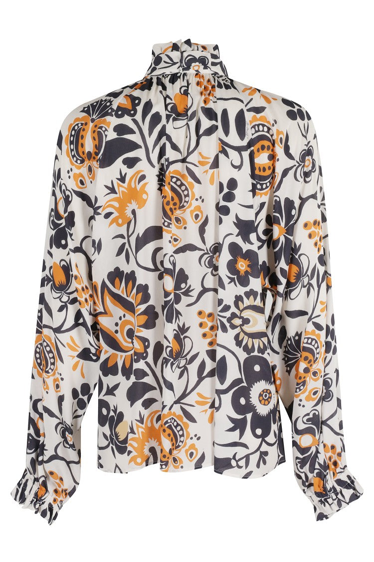 La Double J Multicolor Floral Blouse With Ruffles