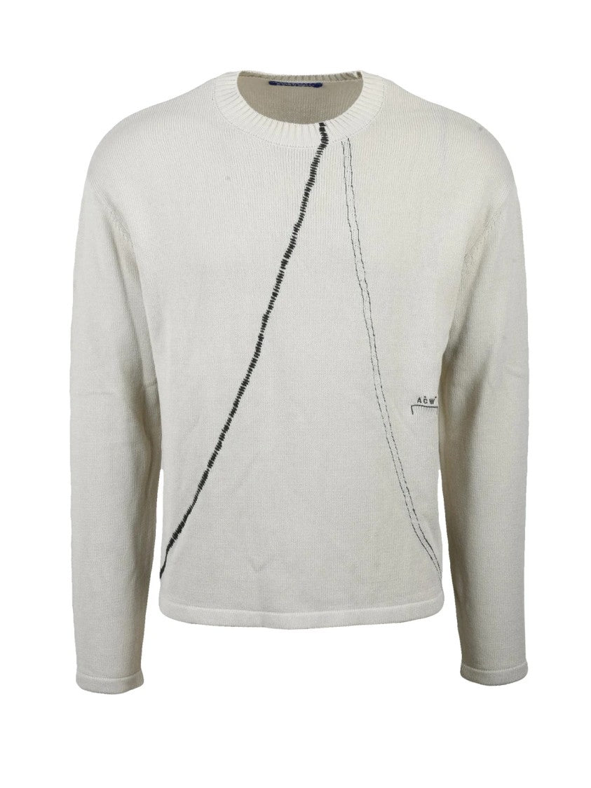 A-Cold-Wall* Crew Neck Sweater With Abstract Contrast Stitching
