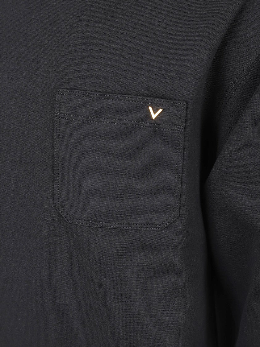 Valentino Garavani Black Sweatshirt With Crew Neckline