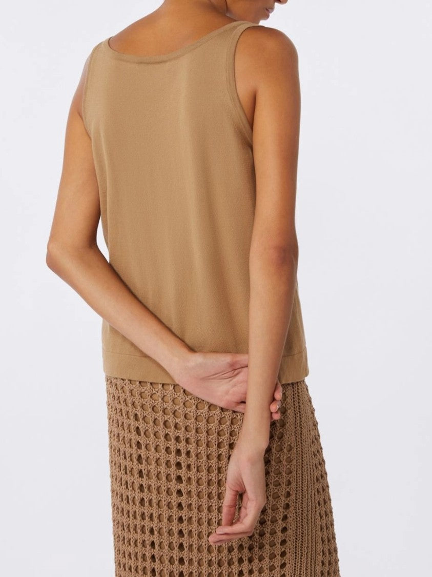 Max Mara Camel Mxpumano Scoop Neck Tank
