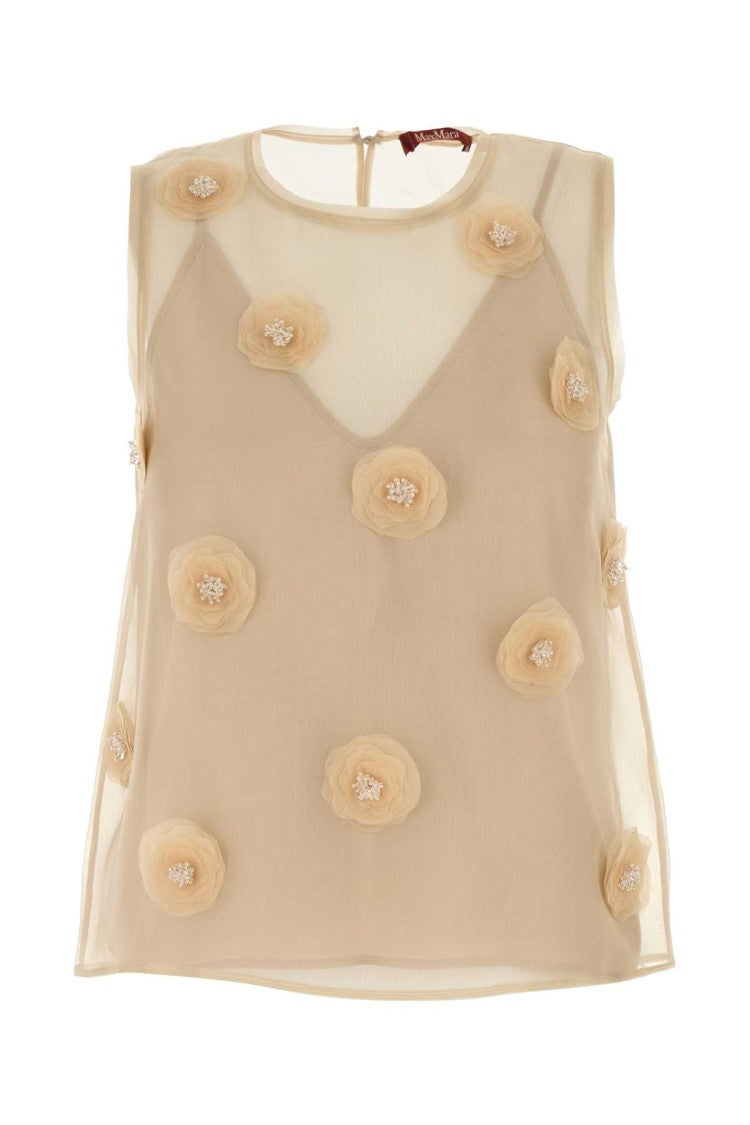 Mm Studio Beige Organza Achille Top