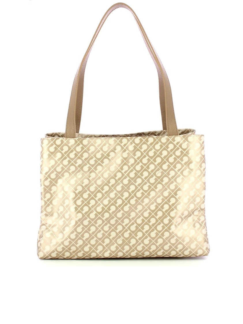 Gherardini Geometric Pattern Medium Leather Top Handle Bag