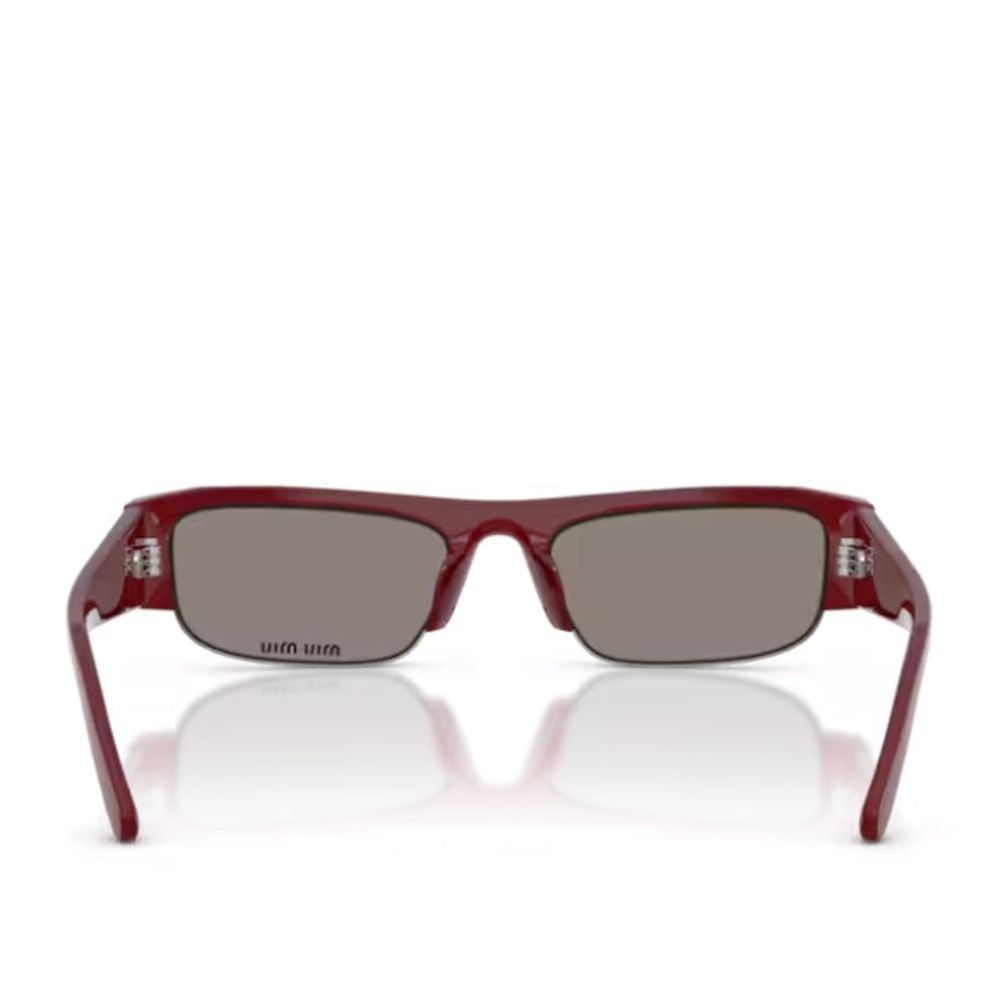 Miu Miu Slim Rectangular Burgundy Acetate Sunglasses With Smoky Lenses
