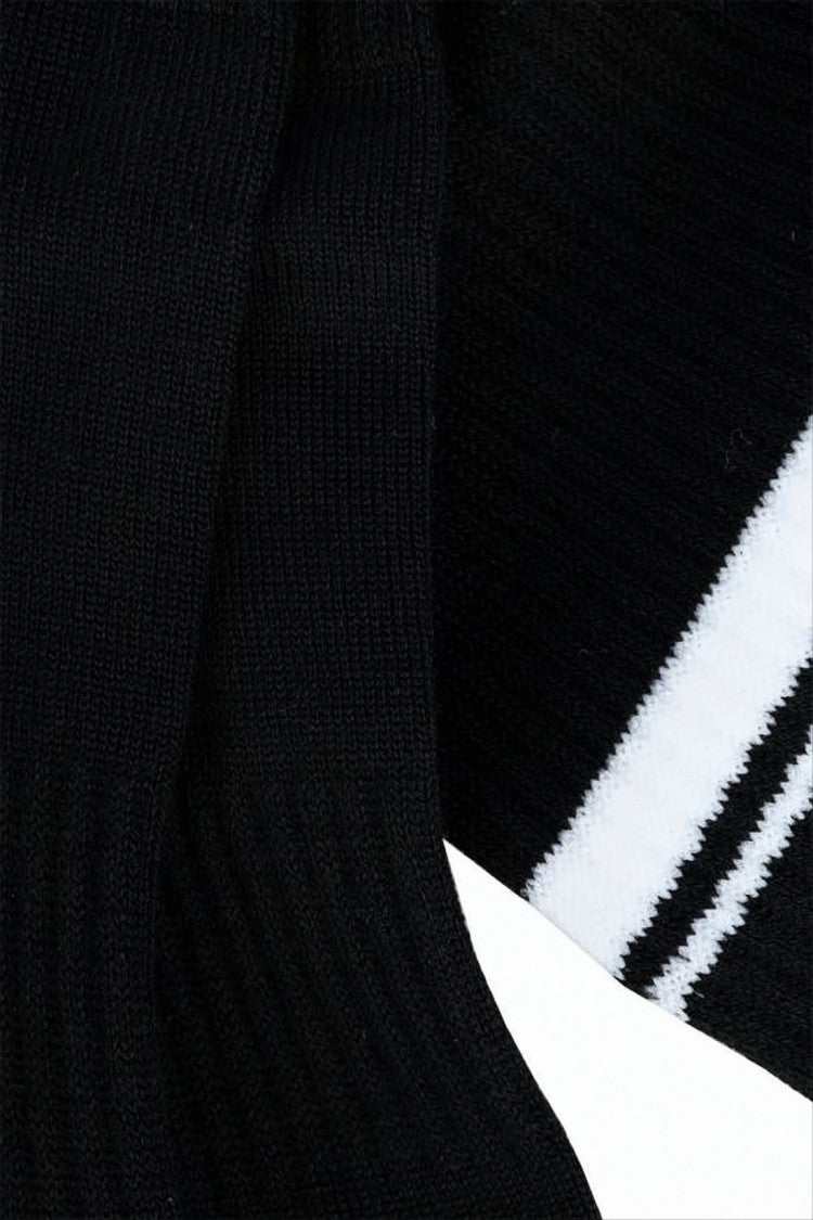 Dior Black Ribbed Socks With White Stripe Detail