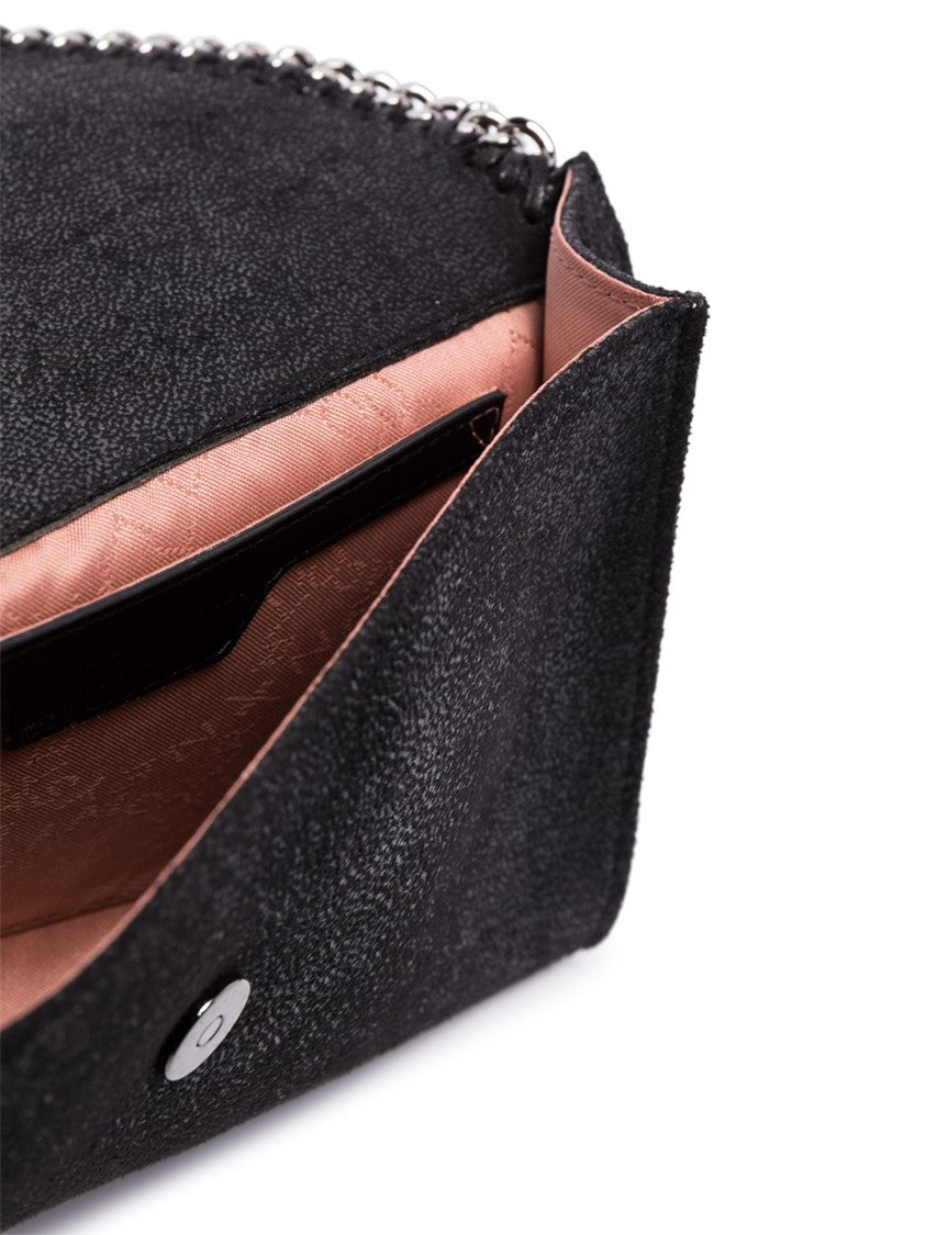 Stella Mccartney Black Falabella Wallet Shaggy Deer Satchel