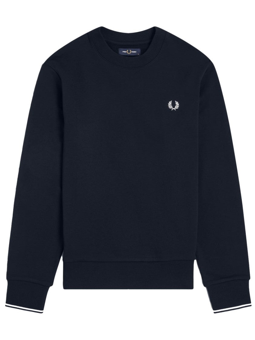 Fred Perry Crew Neck Thin Stripes Cuffs Sweatshirt