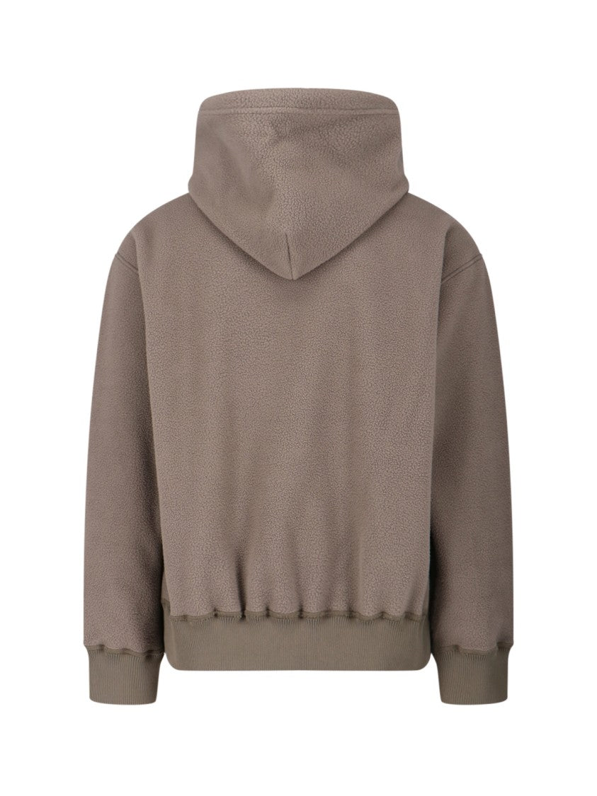 Mm6 By Maison Margiela Teddy Fabric Hoodie With Embroidered Mm6 Logo