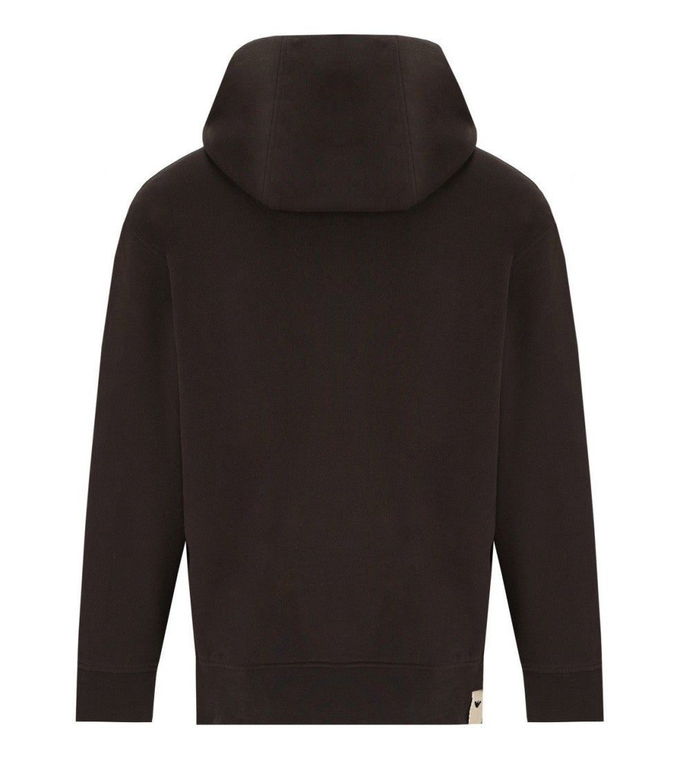 Emporio Armani Brown Logoed Hoodie