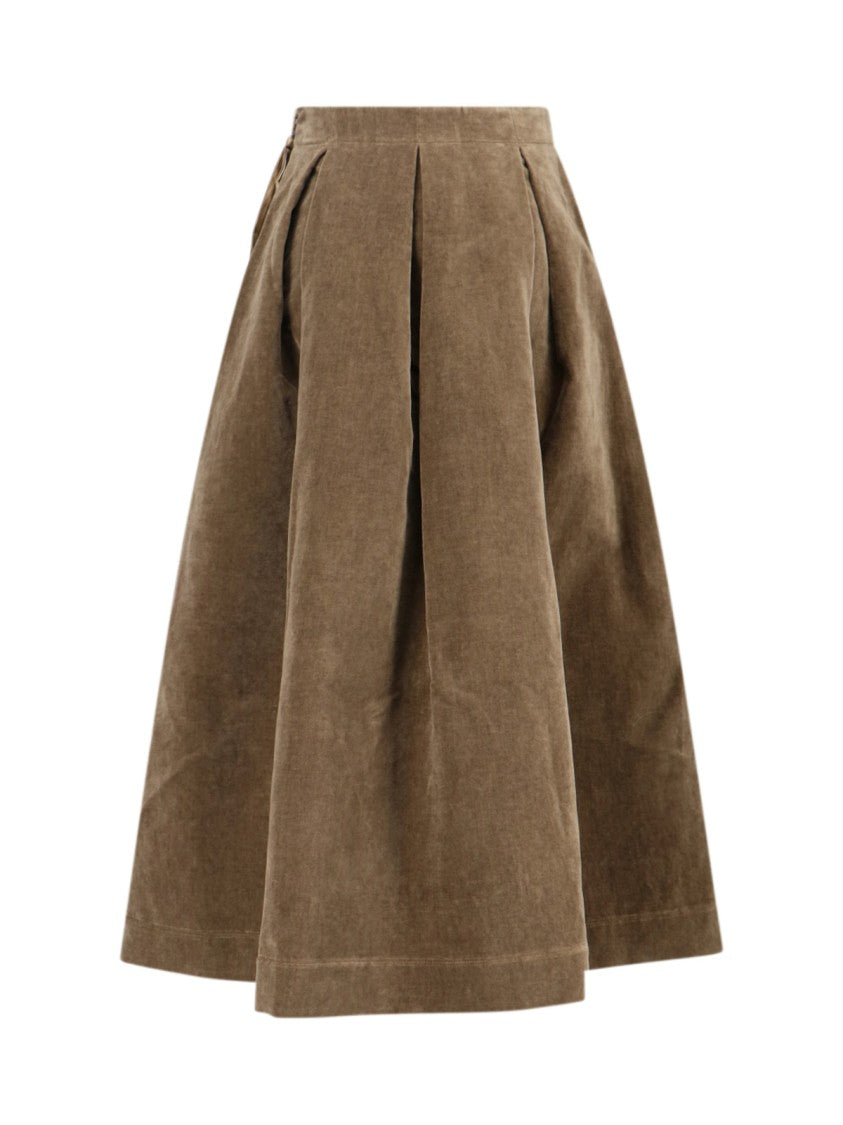 Uma Wang Knee-Length A-Line Skirt With Pleated Detail