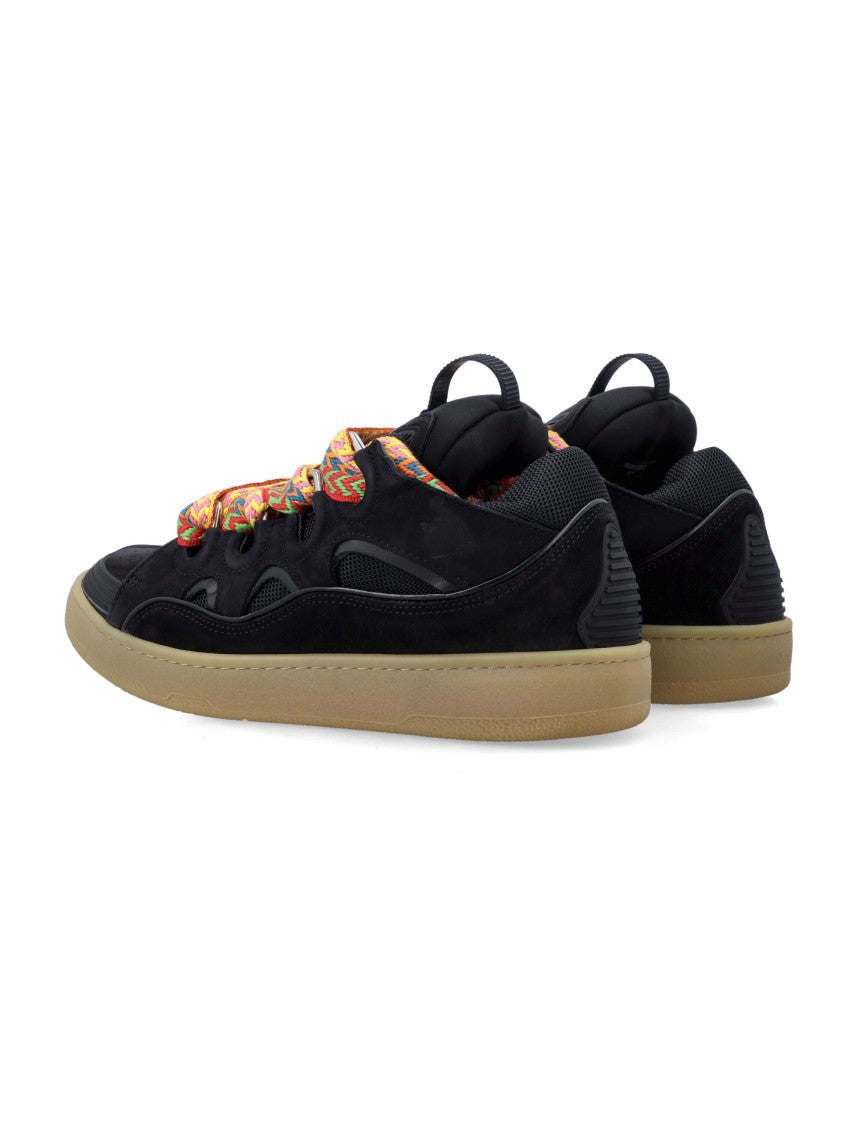 Lanvin Curb Nappa Suede Mesh Sneakers