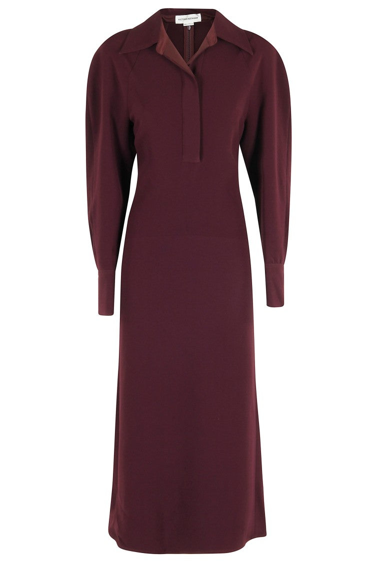 Victoria Beckham Polo Collar Midi Dress