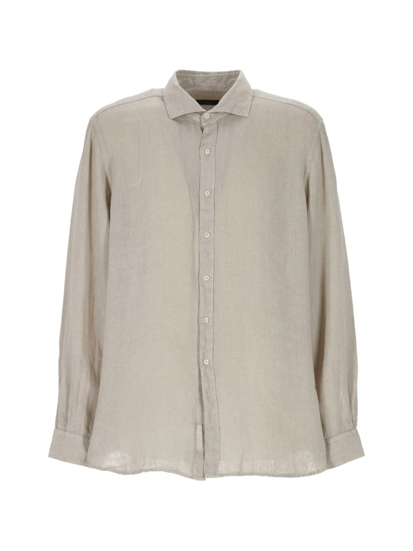 Fay Long-Sleeve Button-Up Shirt With Classic Collar And Relaxed Fit