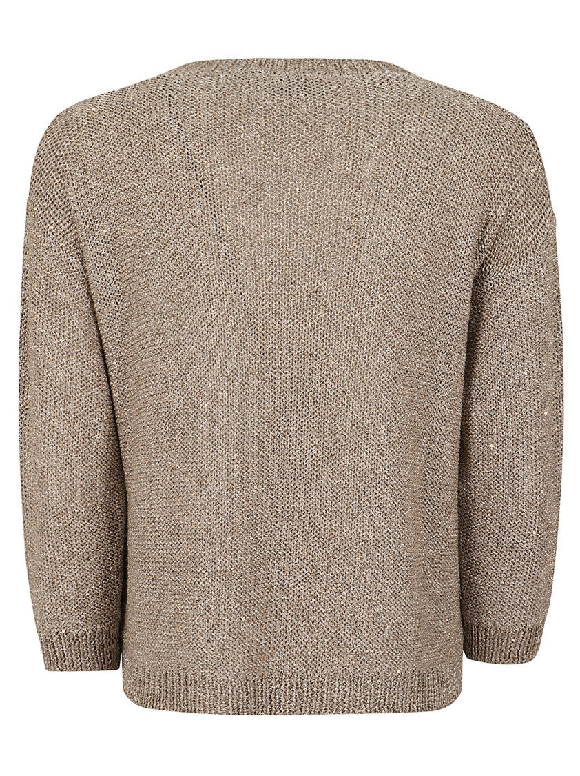Max Mara Metallic Finish Viscose Blend Sweater
