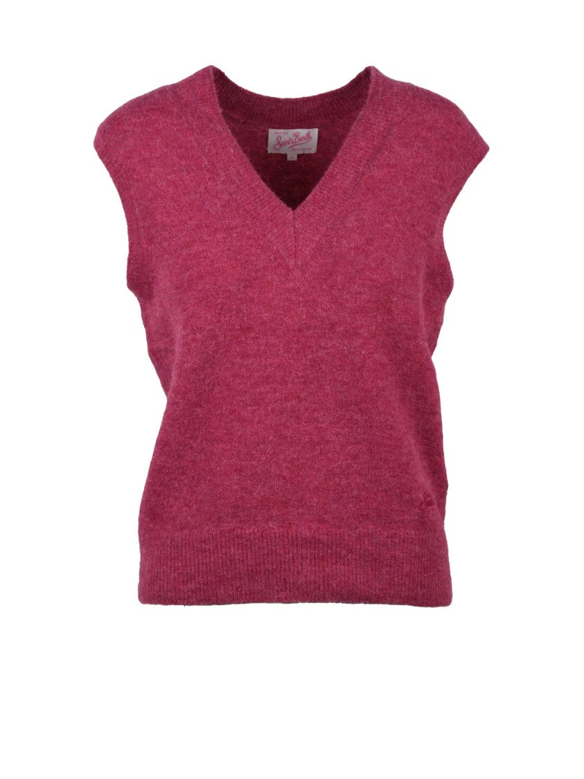 Mc2 Saint Barth Pink Alpaca-Blend Knit Vest