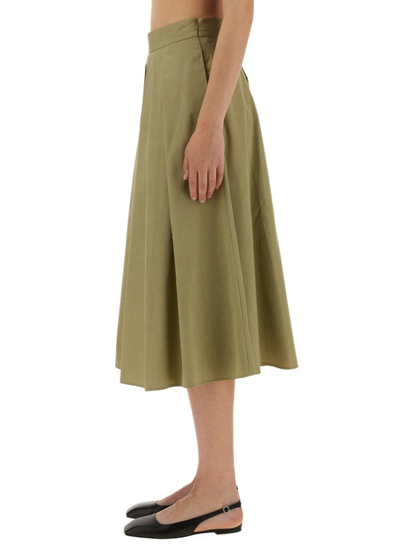 Aspesi Mid-Calf Wide Fit Cotton Skirt