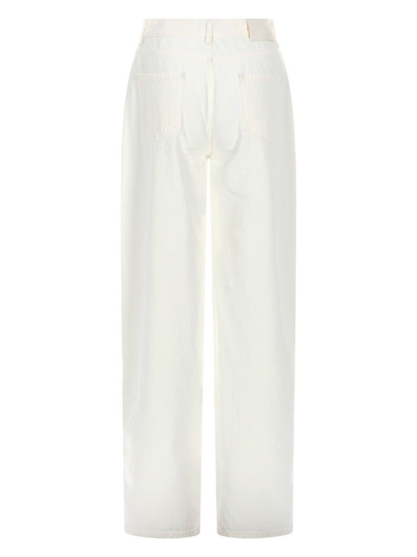 Loulou De Saison Neutral Samur Straight-Leg Cotton Jeans