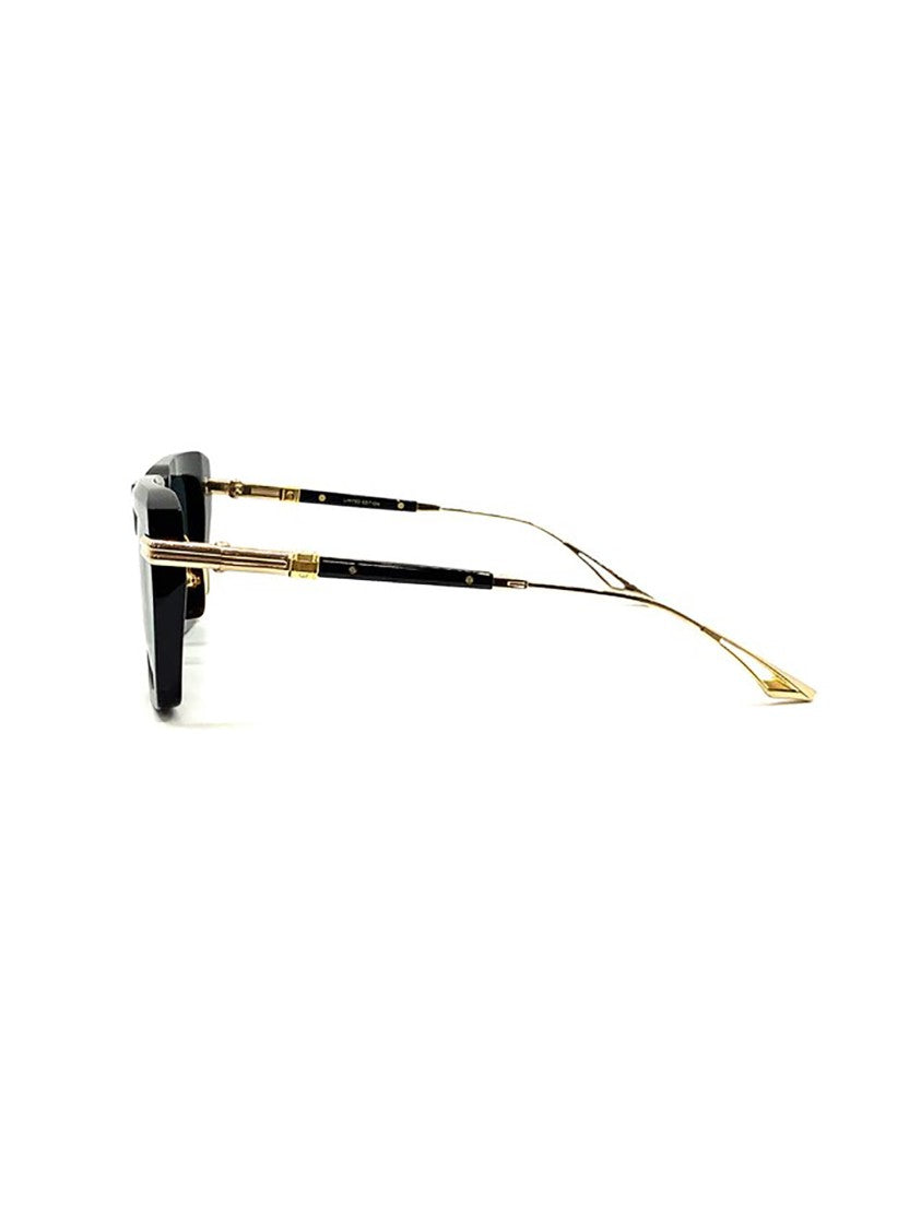 Dita Black Eplx.12 Bold Angular Gold Sunglasses