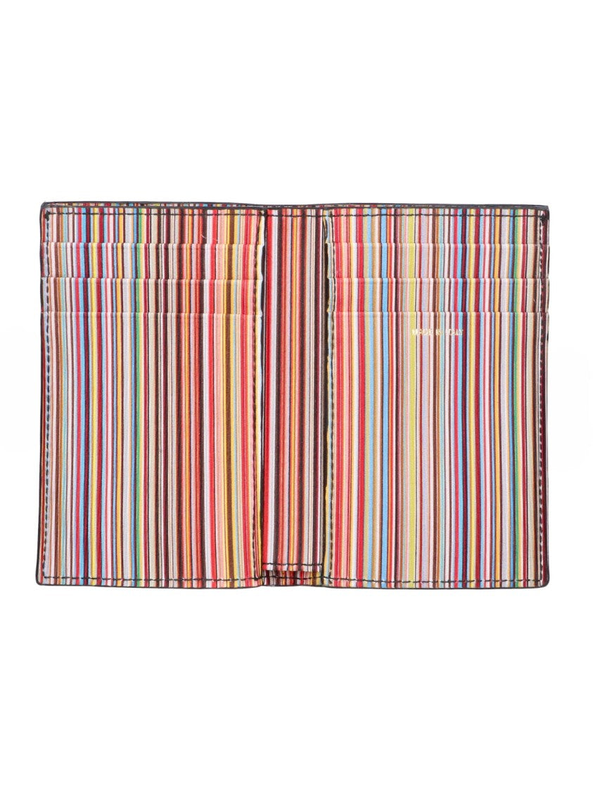Paul Smith Black Signature Stripe Leather Wallet