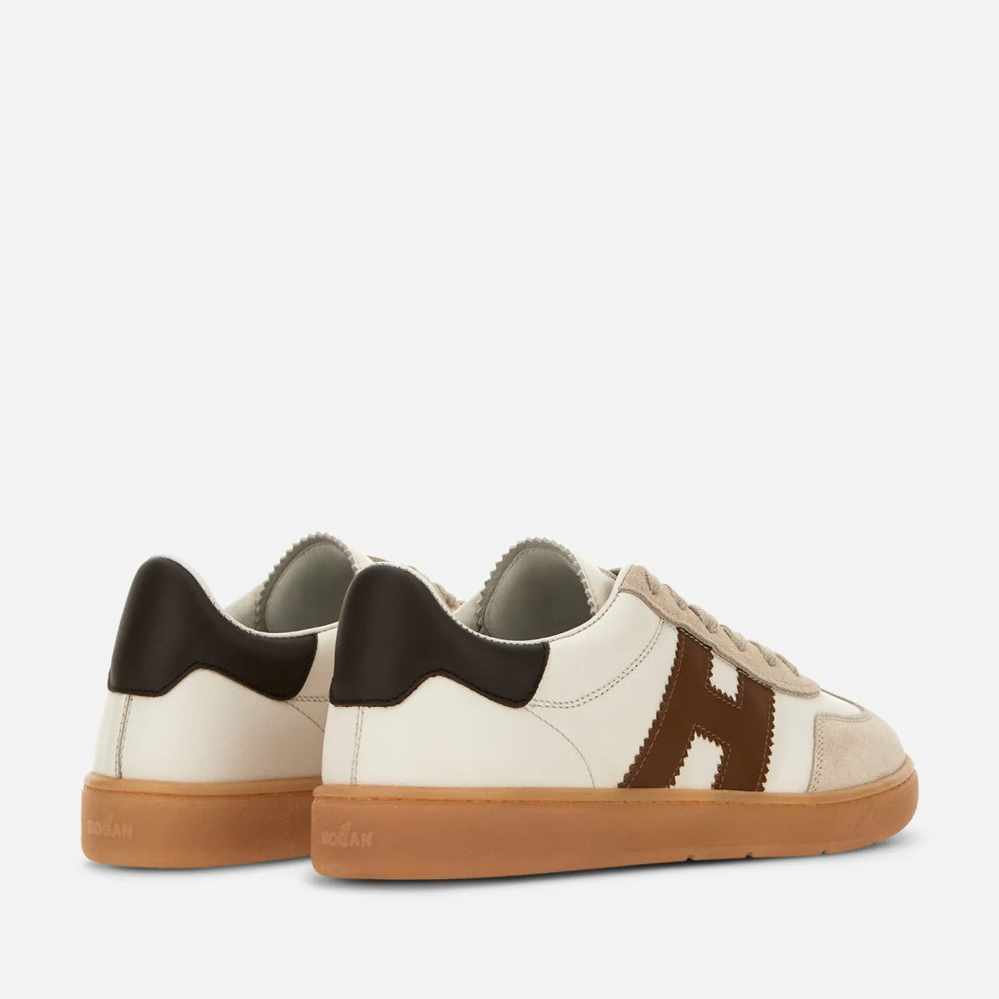 Hogan Modern Ivory And Brown Hogan Cool H Sneakers