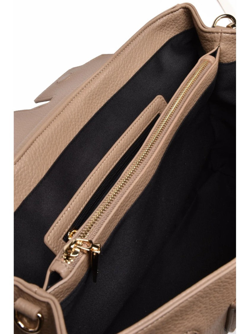 Ermanno Firenze Violet Handbag With Structured Silhouette And Decorative Scarf