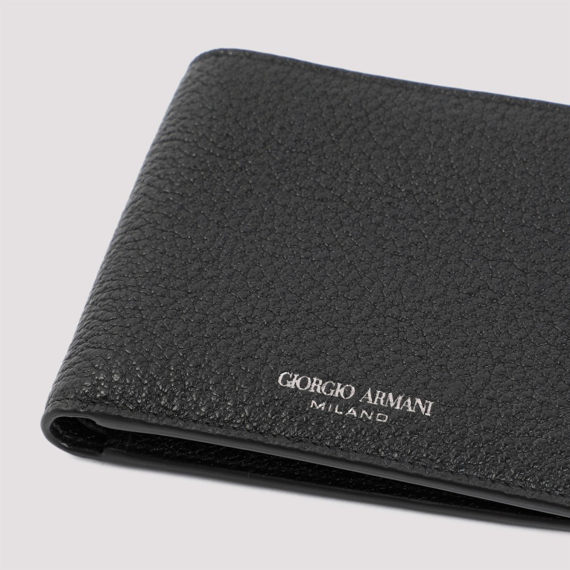 Giorgio Armani Black Calf Leather Bi-Fold Wallet