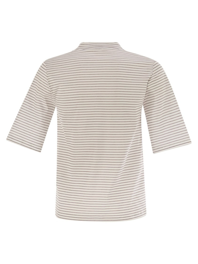 Peserico Striped Cotton Jersey T-Shirt