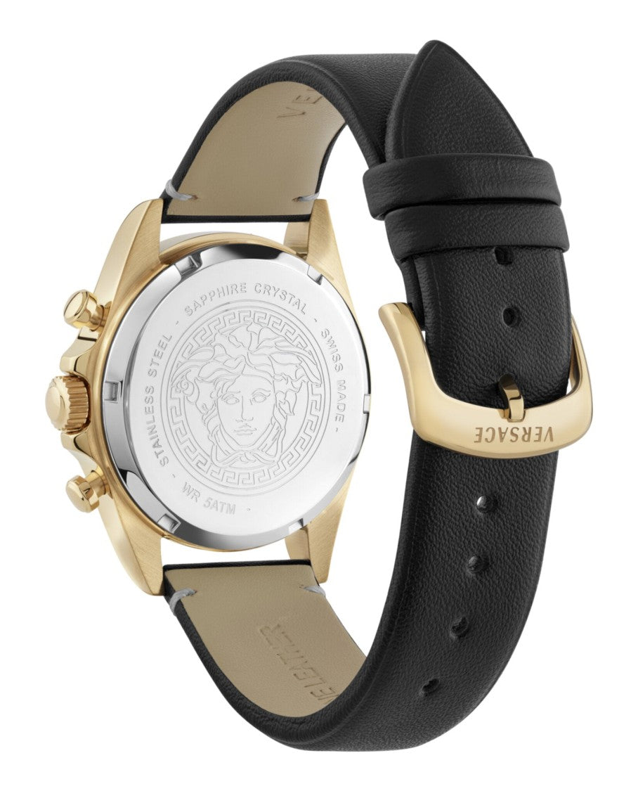 Versace Chronograph Date Watch With Yellow Gold Case
