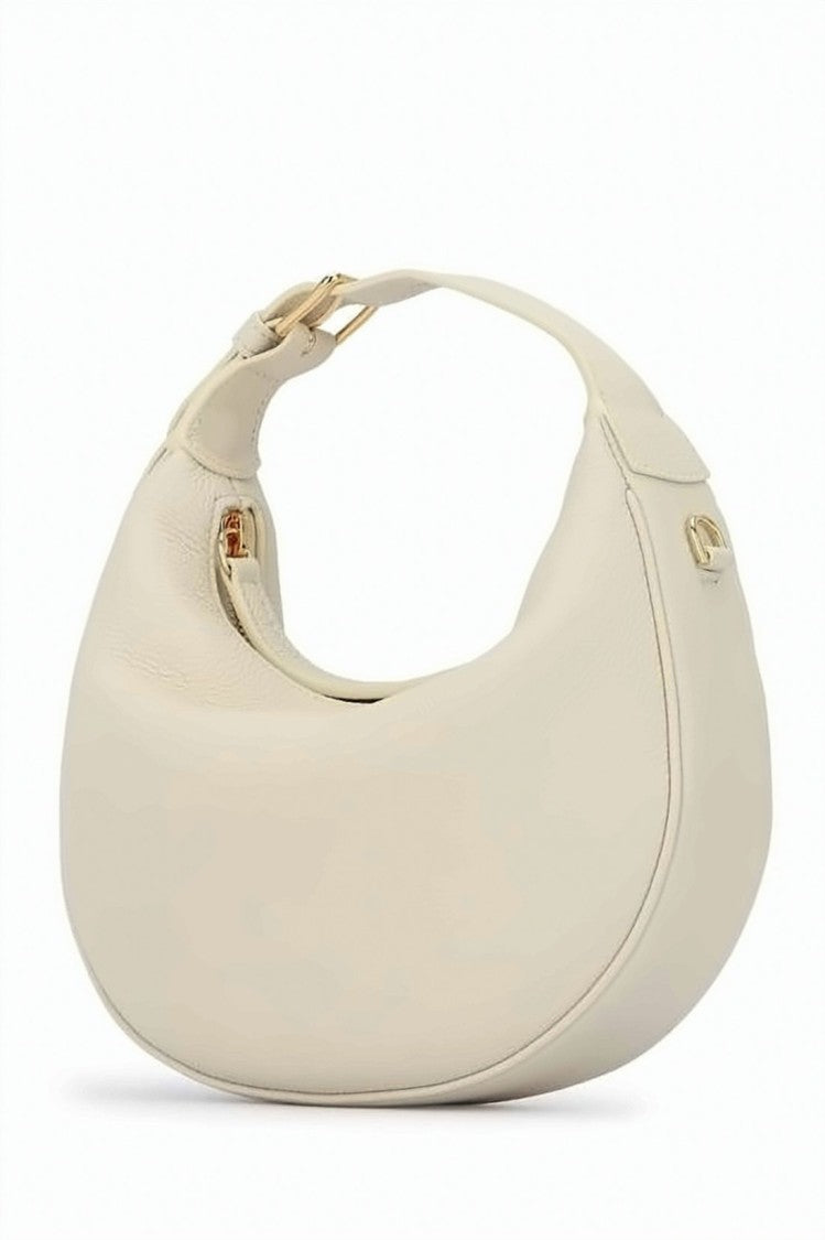 Celine Grain Calfskin Crescent Shoulder Bag With Gold Hardware Accents