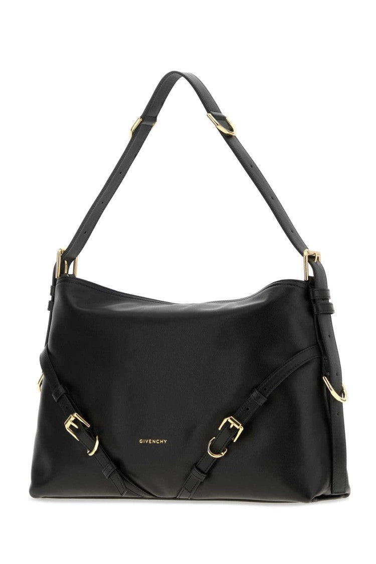 Givenchy Black Leather Medium Voyou Shoulder Bag