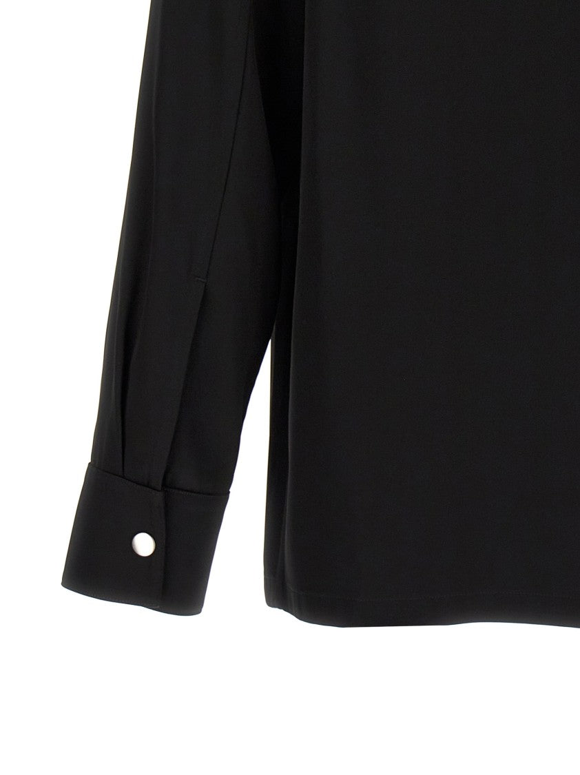 Jil Sander Viscose-Silk Blend Twill Shirt With Cuffed Sleeves