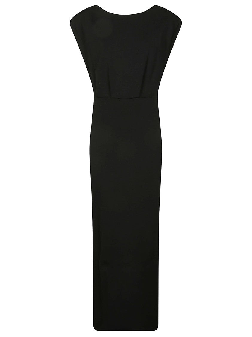 Elisabetta Franchi Red Carpet Black Viscose Blend Dress