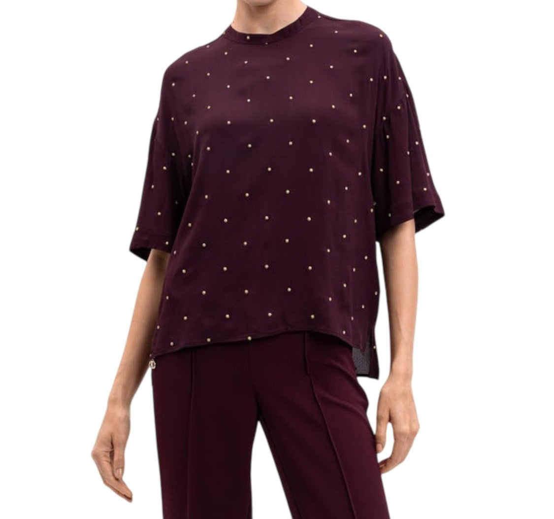 Twin-Set Loose-Fitting Top With High Neckline