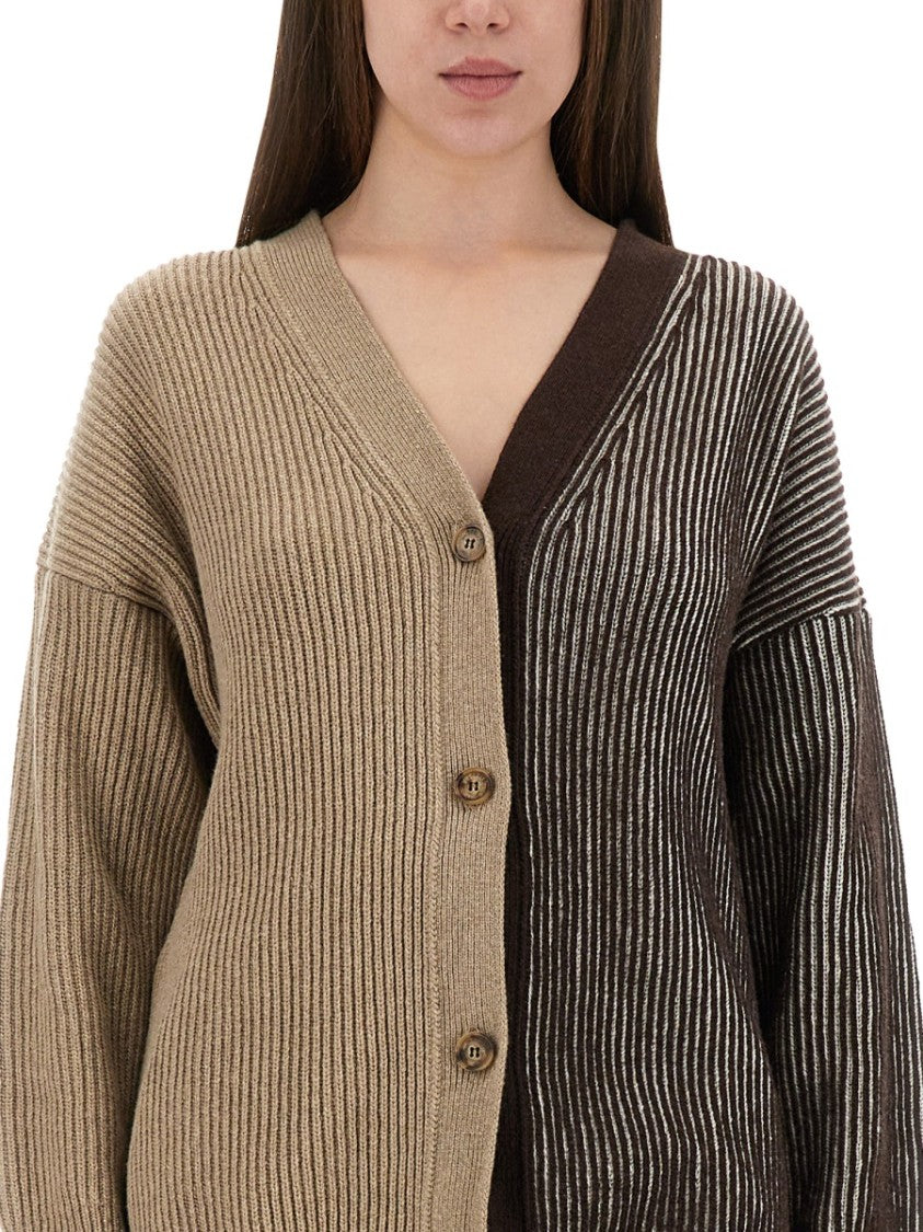 Moschino Relaxed Fit Cardigan With Inlay Logo Design