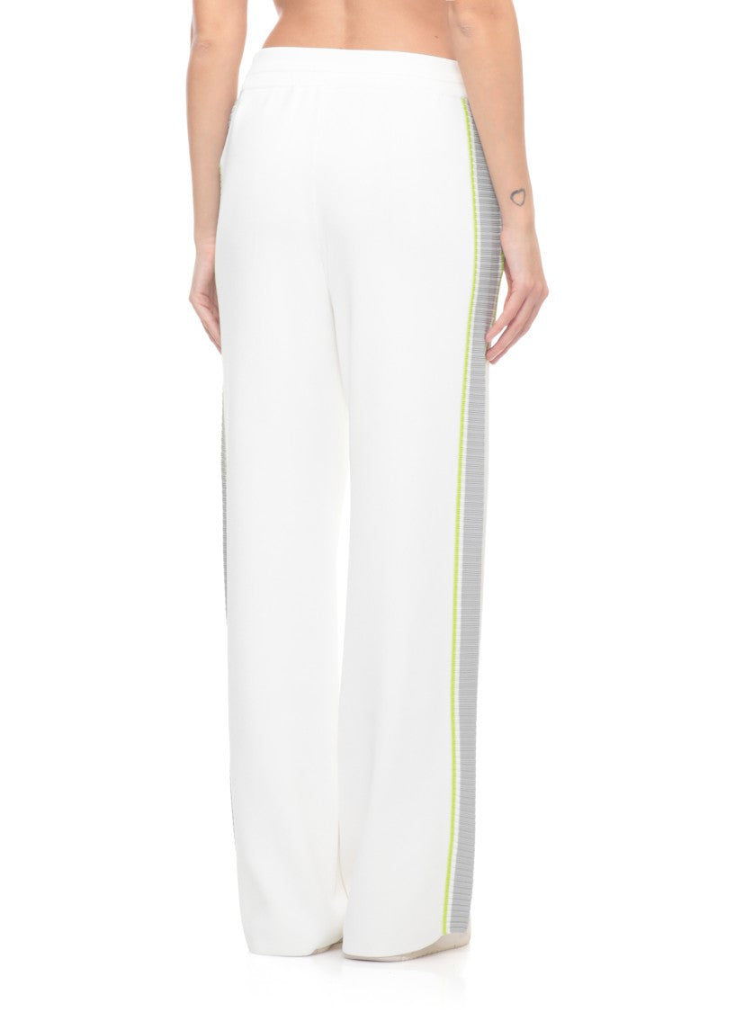 Casablanca White Embroidered Logo Flared Pants