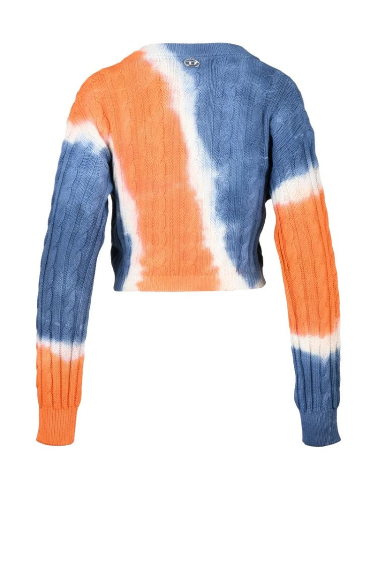 Diesel Short Sweater Cotton - Sky Blue/Orange