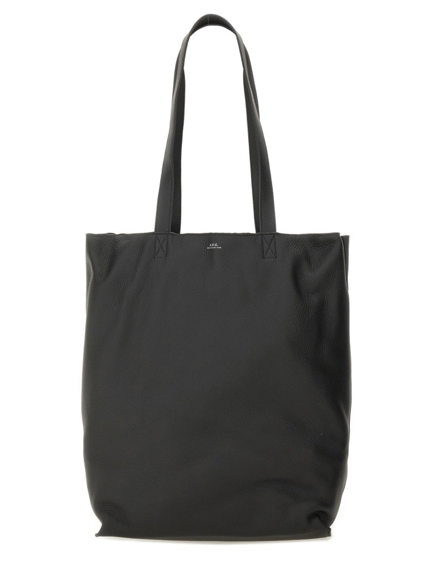 A.P.C. Medium Cowhide Leather Tote With Minimalist Design