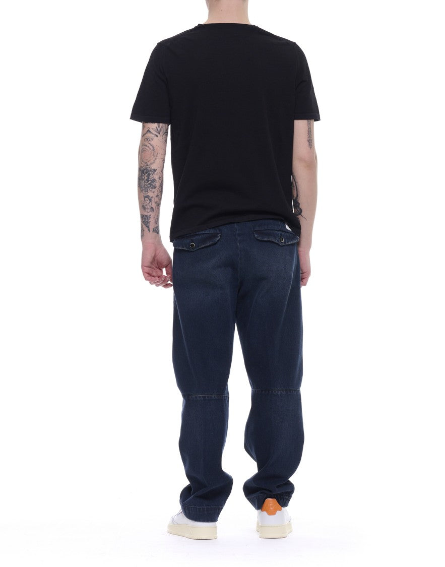 Fabrizio Del Carlo Round Neck Black Cotton T-Shirt