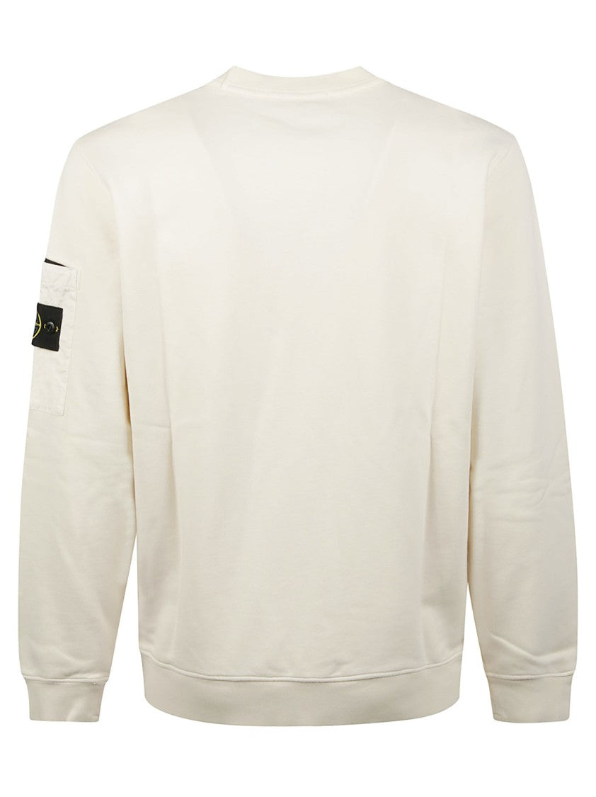 Stone Island Light Beige Logo Cotton Sweatshirt