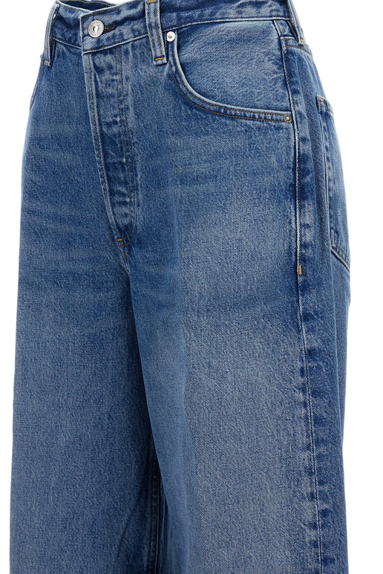 Citizens Of Humanity Relaxed Wide-Leg Baggy Jeans With Raw Cut Hem
