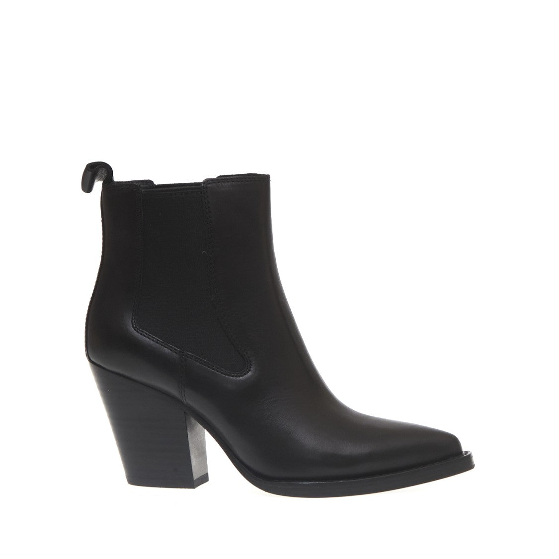 Ash 70Mm Heel Camperos Black Leather Boots