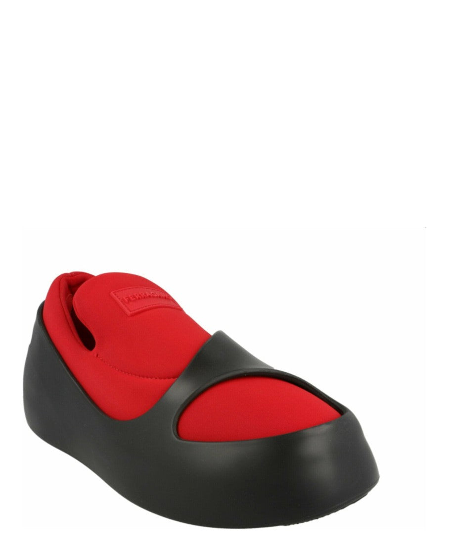 Ferragamo Lunar Paneled Slip-On Sneakers